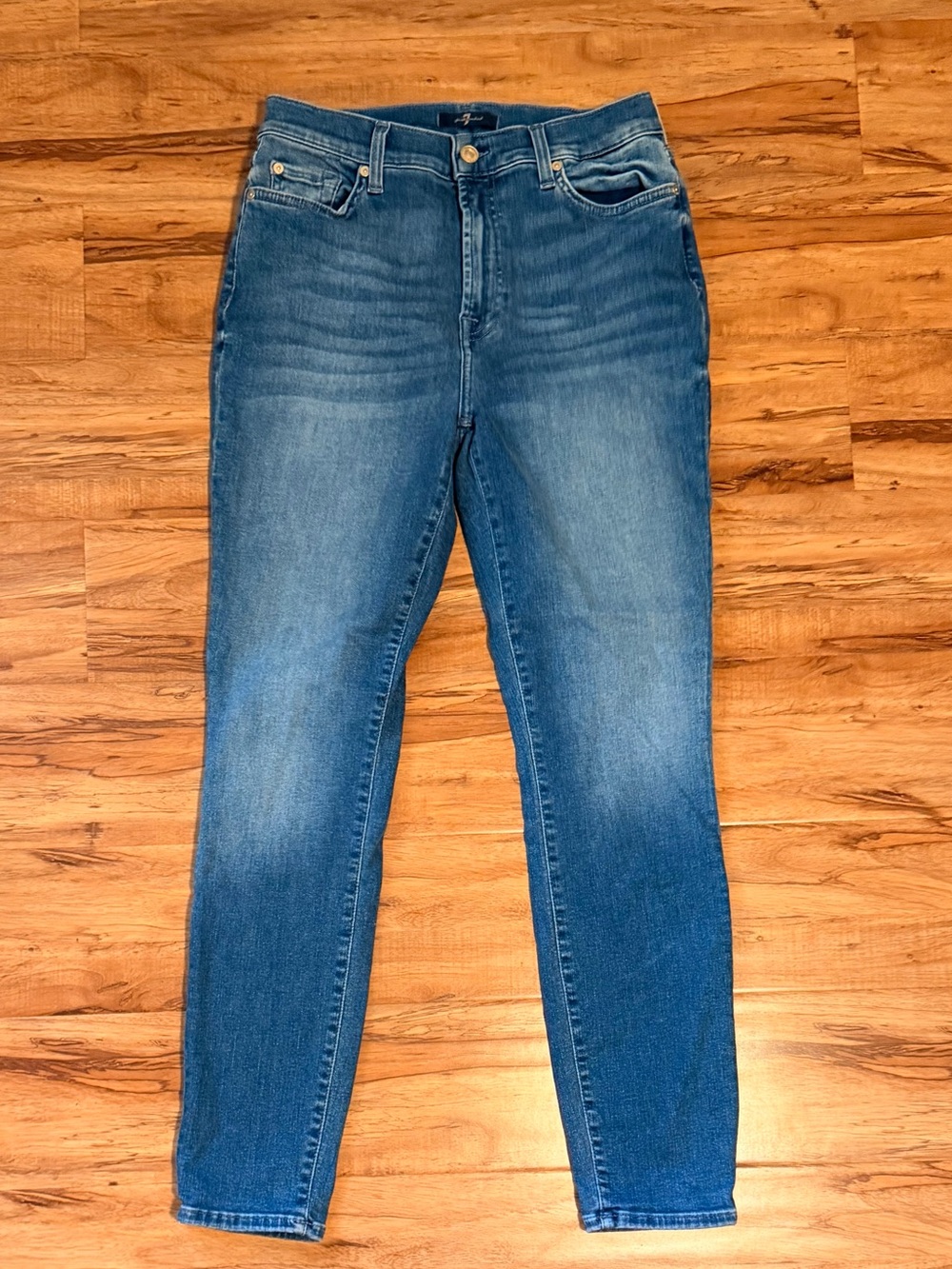 7 For All Mankind Blue High-Rise Skinny Women’s Jeans Gwenevere